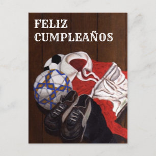 Postal Cartão FELIZ CUMPLEAÑOS, Futebol de Vintage
