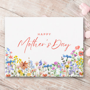 Postal Cartão Feliz Dia das Mães para Mamãe Flores Silves