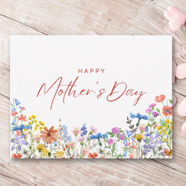 Postal Cartão Feliz Dia das Mães para Mamãe Flores Silves (Criador carregado)