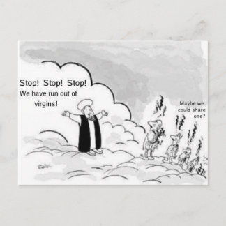 Postal Cartão feminista dos desenhos animados