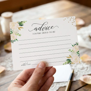 Postal Cartão Floral Dourado Verde Moderno para Palavras 