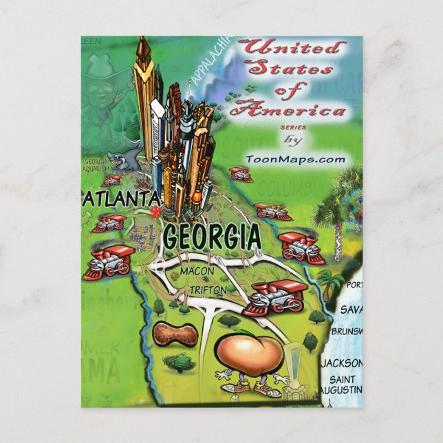 Postal Cartão Georgia USA (Frente)