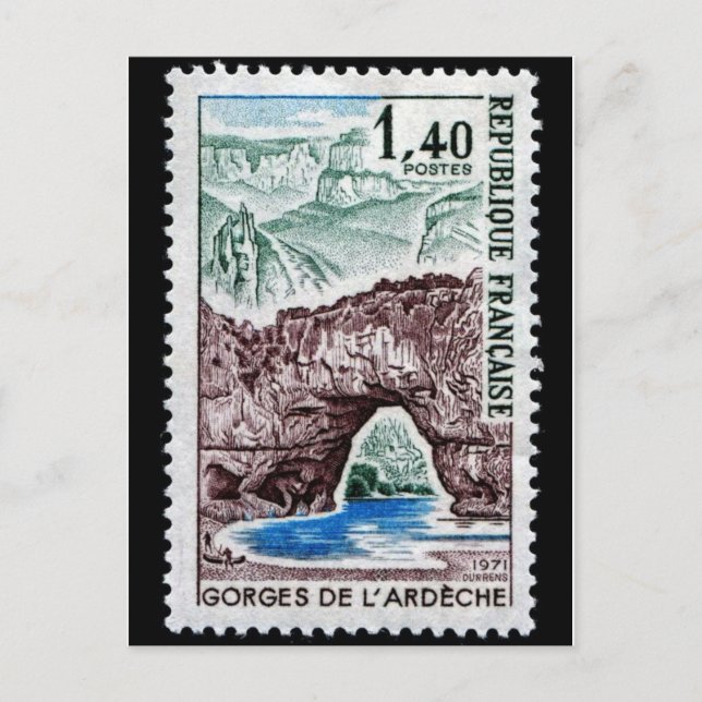 Postal Cartão gravado vintage do selo (Frente)