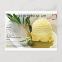 Cartão GREGO da receita de Gelato do azeite