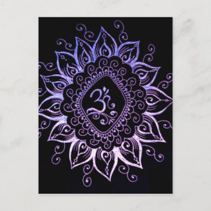 Postal Cartão Hindu do símbolo do Henna
