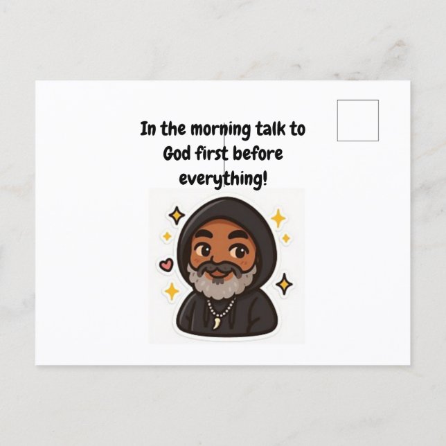 Postal Cartão Inspirador "Fale com Deus Primeiro" (Verso)