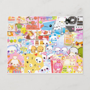 Postal Cartão Kawaii