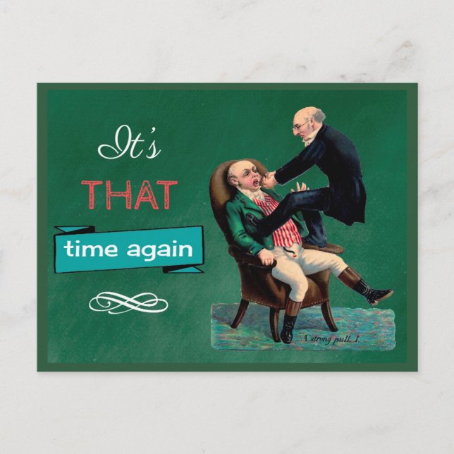 Postal Cartão Lembrete de Compromisso de Verificação Dent (Frente)