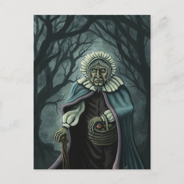 Postal cartão mau da arte da fantasia das maçãs (Frente)