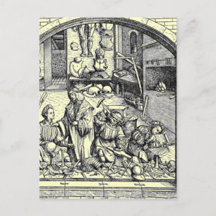 Postal Cartão medieval da vida