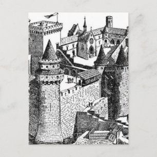 Postal Cartão medieval do castelo