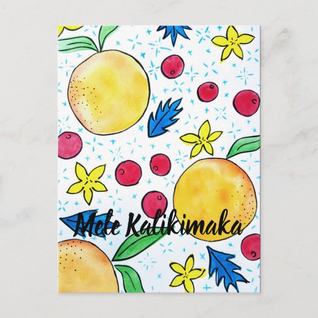 Postal cartão Mele Kalikimaka (Frente)