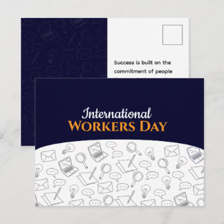 Postal Cartão Moderno do Dia Internacional do Trabalhador