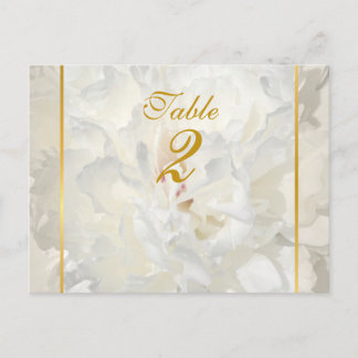 Postal Cartão numérico da mesa de casamento do Ouro de pe