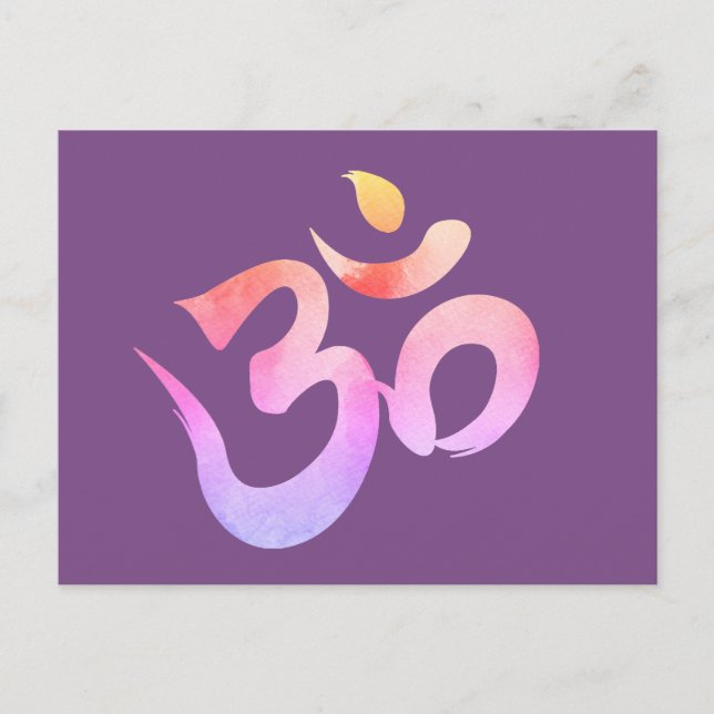 Postal Cartão Om, Waterolor OmPostcard (Frente)
