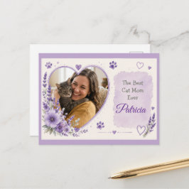 Postal Cartão Personalizado Com Foto E Nome De Lavanda Pa