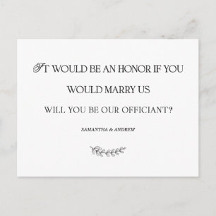 Postal Cartão Personalizado de Celebrante de Casamento El