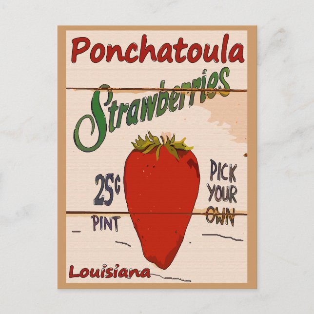 Postal Cartão Ponchatoula Strawberry (Frente)