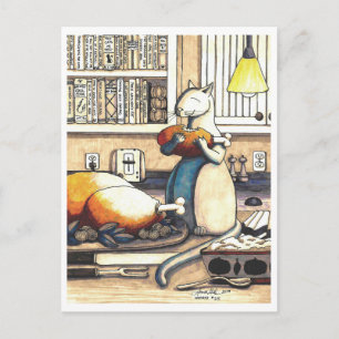 Postal Cartão Postal: Antics in the Kitchen