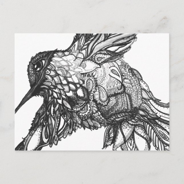 Postal Cartão postal, Arte em Preto e Branco Ótimo para C (Frente)