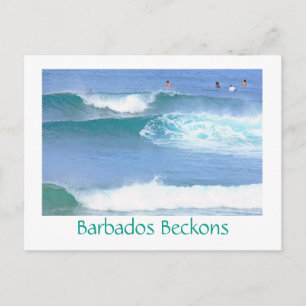 Postal cartão postal/BARBADOS BECKONS/ COM ALGUMAS ONDAS