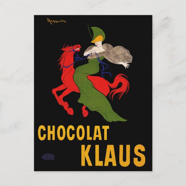 Postal Cartão postal: Cappiello - Chocolat Klaus (Frente)