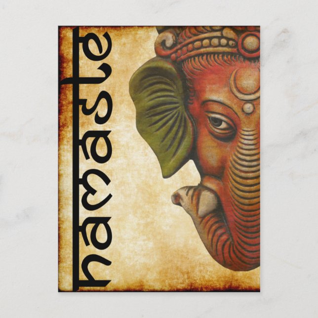 Postal Cartão postal: design de namaste de Deus indiano g (Frente)