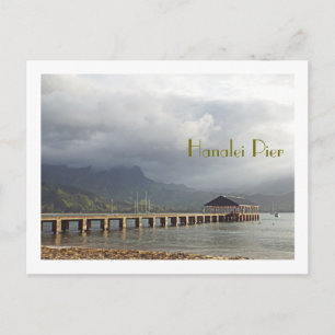 Postal cartão postal, "HANALEI PIER WITH CLOUDS OVERHEAD
