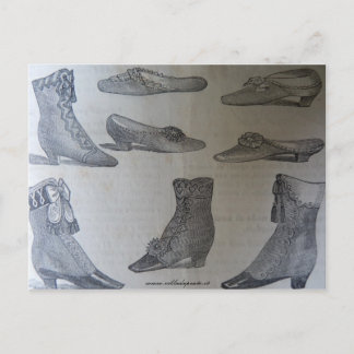 Postal Cartão postal, ilustração da moda do século 19 - C