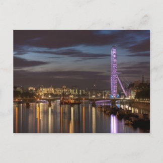 Postal Cartão postal: London Eye e Thames River à noite