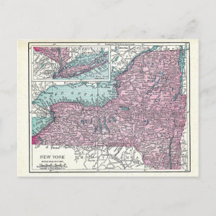 Postal Cartão Postal: Mapa de Nova Iorque, 1921