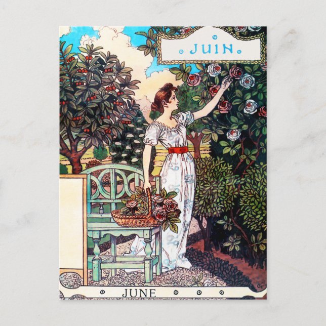 Postal Cartão postal: Mês de junho - Juin (Frente)
