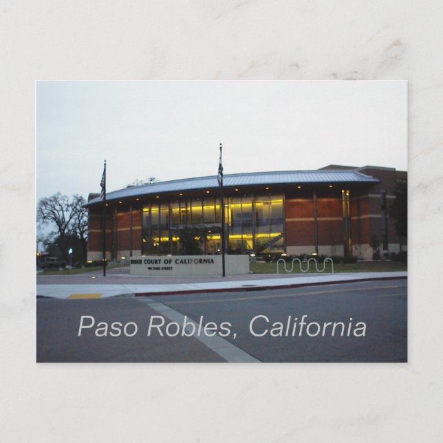 Postal Cartão postal: Superior Court, Paso Robles, Califó (Frente)