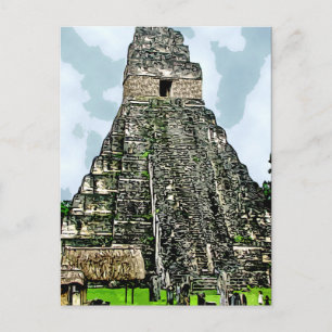 Postal Cartão Postal: Templo maia em Tikal, Guatemala