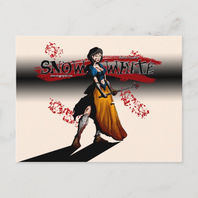Postal cartão poste branco de neve guerreiro (Frente)