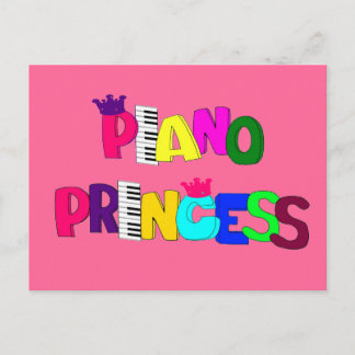 Postal Cartão Princesa Piano