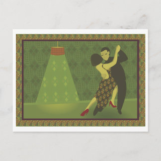 Postal Cartão retro da dança