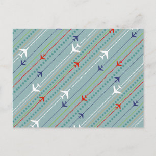 Postal Cartão retro do teste padrão do avião