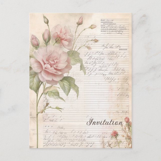 Postal cartão retrô florial (Frente)