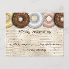 Postal Cartão RSVP de Casamento de rosquinha
