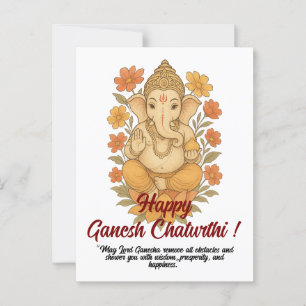 Postal Cartão Saudável Ganesh Chaturthi