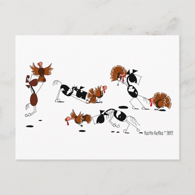 Postal Cartão selvagem dos desenhos animados da (Frente)