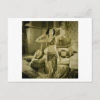 Cartão Sterevoview de Beleza da Era do Filme Silen