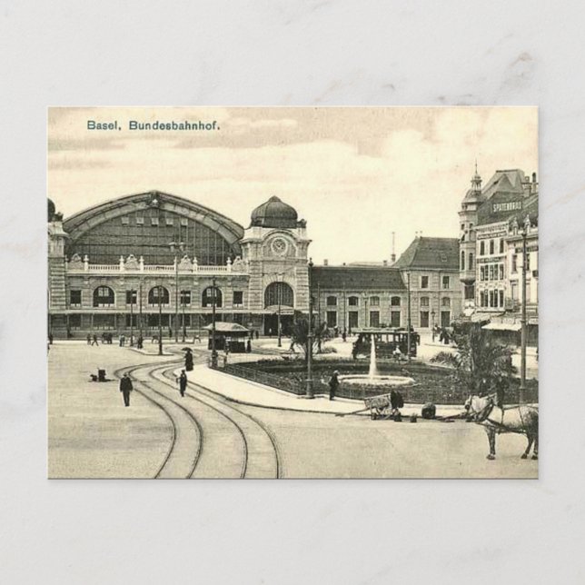 Postal Cartão velho - Basileia, suiça (Frente)