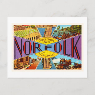 Postal Cartão velho das viagens vintage de Norfolk