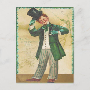 Postal Cartão Vintage do Dia de São Patrício de Topo da M