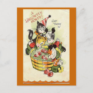 Postal Cartão Vintage Halloween "A Halloween Howdy"