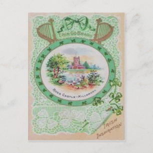 Postal Cartão Vintage Ross Castle do Dia de São Patrício
