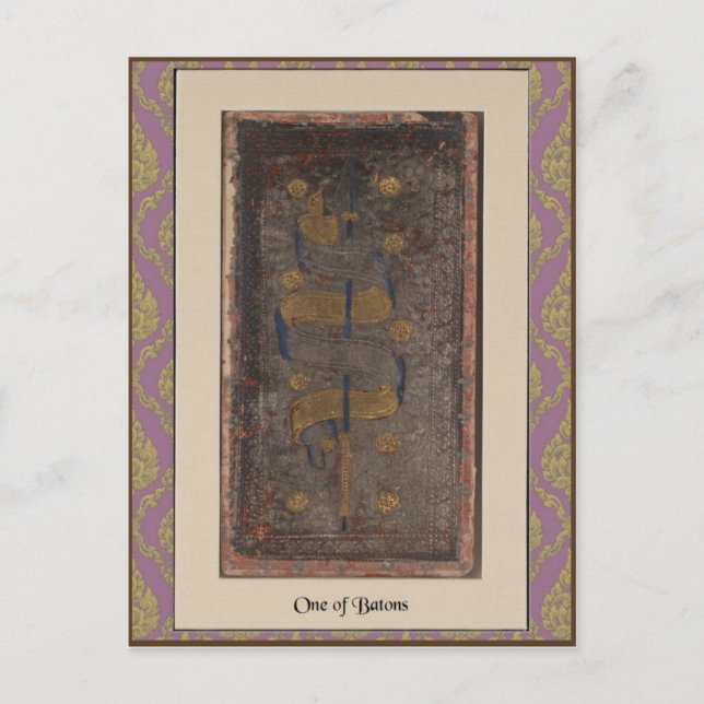 Postal Cartão Visconti Tarot Deck 1 - cerca de 1428-1447 (Frente)