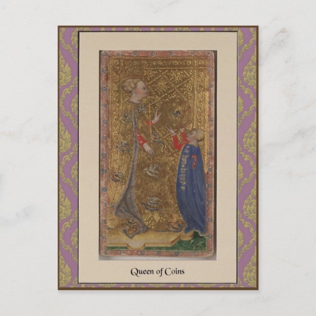 Postal Cartão Visconti Tarot Deck - cerca de 1428-1447 (Frente)